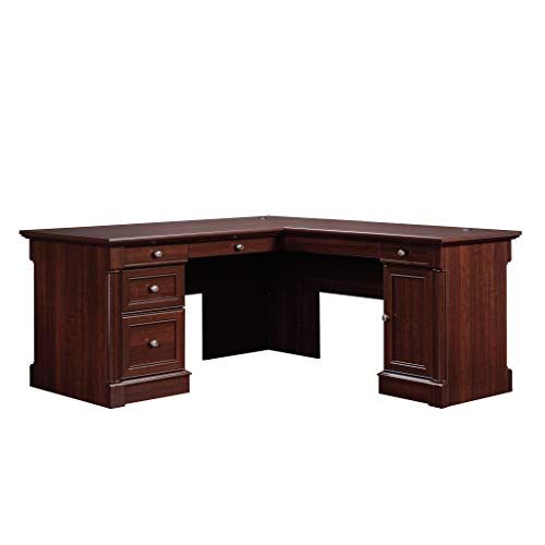 Sauder Palladia L-Shaped Desk, Select Cherry fin...