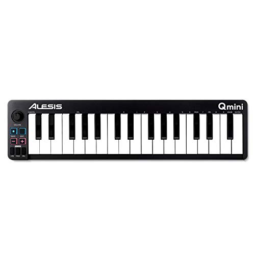 Alesis Qmini - Ta??nabilir 32 Tu?lu USB MIDI Klavye Kontrolcüsü H?z Duyarl? Sentezleyici Aksiyon Tu?lar? ve Müzik Prodüksiyon Yaz?l?m? Dahil