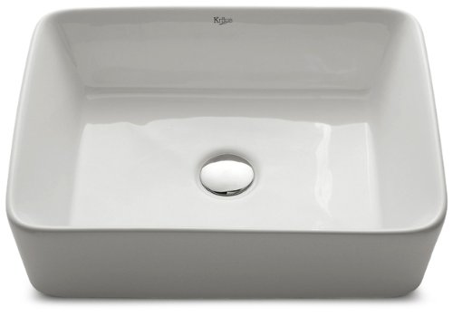 Kraus KCV-121-ORB Beyaz Dikdörtgen Seramik Banyo Lavabo...