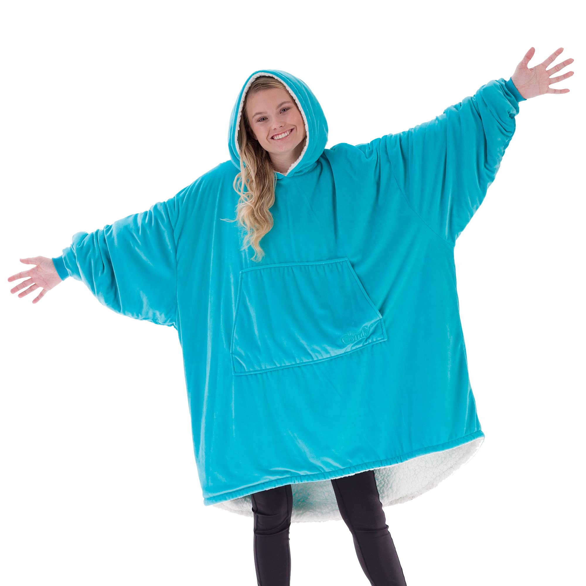 THE COMFY Original | Oversized Microfiber & Sherpa Wearable Blanket, Seen On Shark Tank, One Size Fits All