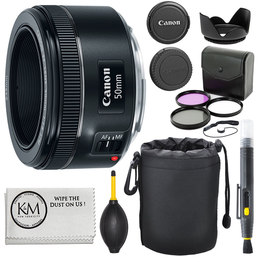 Canon EF 50mm f/1.8 STM Lens + 3 parça Filtre Seti + Le...