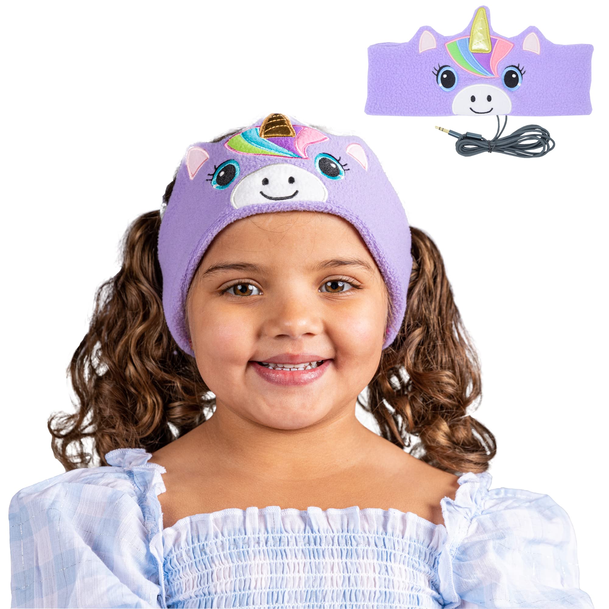 CozyPhones Over The Ear Headband Headphones - Kids Headphones Volume Limited with Thin Speakers & Super Soft Stretchy Headband - Mystic Unicorn