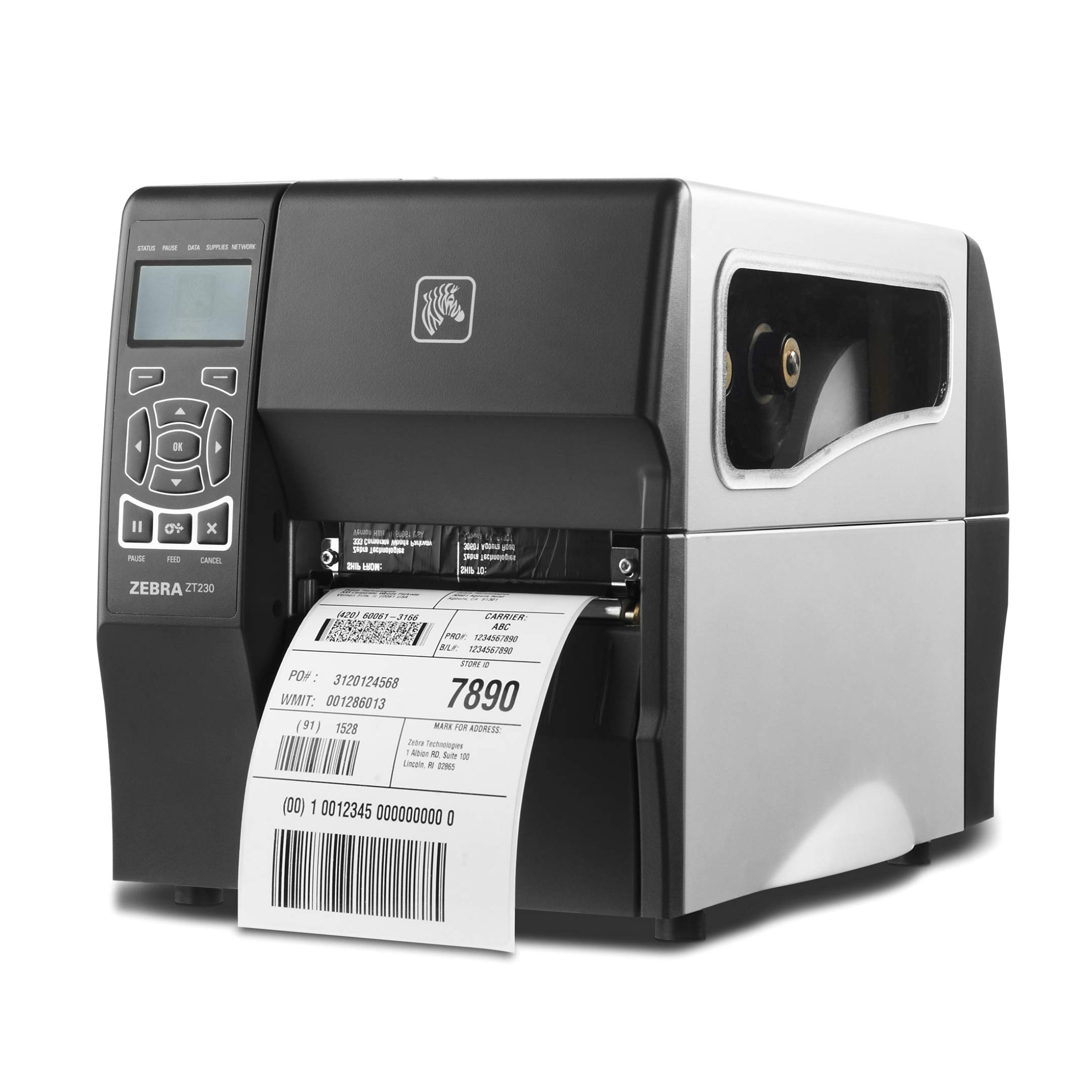 Zebra ZT230 Thermal Transfer Industrial Printer 203 dpi Print Width 4 in Serial USB Ethernet ZT23042-T01200FZ