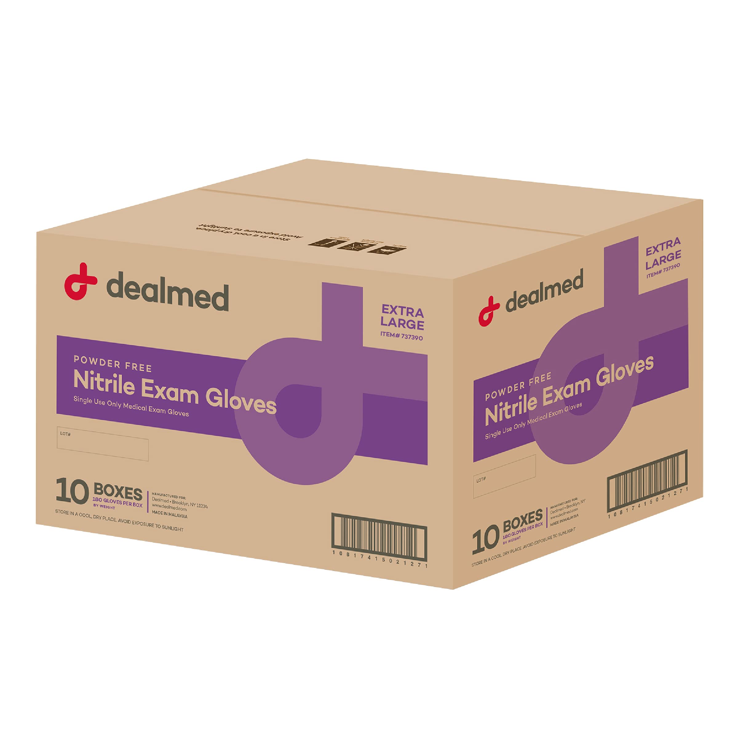 Dealmed Nitrile Gloves – Disposable Nitrile Gloves, Non-Irritating Latex Free, Multi-Purpose Use for a First Aid Kit and More