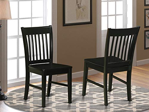 East West Furniture NFC-BLK-W Norfolk mutfak sandalyele...