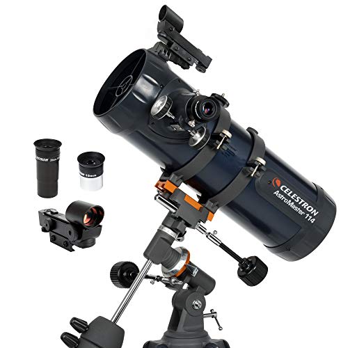 Celestron - AstroMaster 114EQ Newton Teleskobu - Yeni Ba?layanlar ?çin Reflektör Teleskobu - Tam Kaplamal? Cam Optikler - Ayarlanabilir Yükseklikte Tripod - BONUS Astronomi Yaz?l?m Paketi